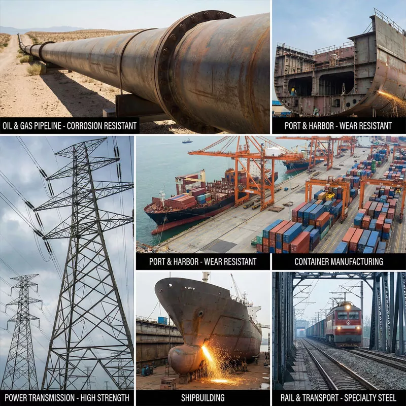 Energiaren eta garraioaren alorretan altzairuzko plaken aplikazioa